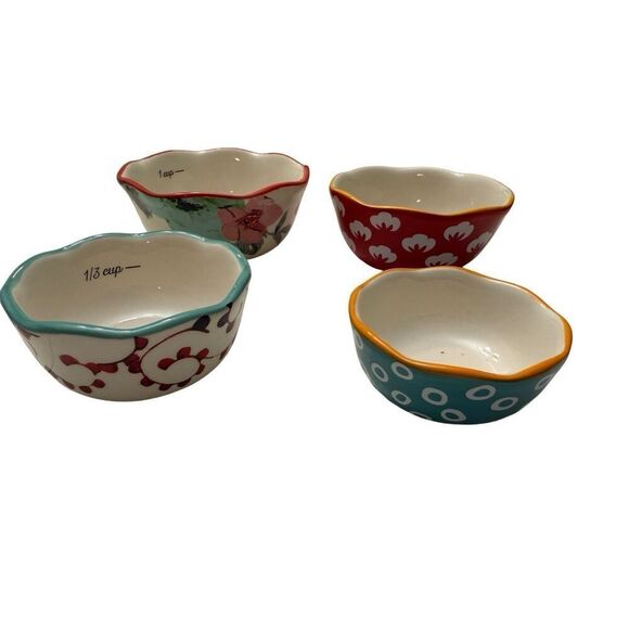 The Pioneer Women Measure Cups set of 4 Print Nesting Measuring Cups - Picture 1 of 16